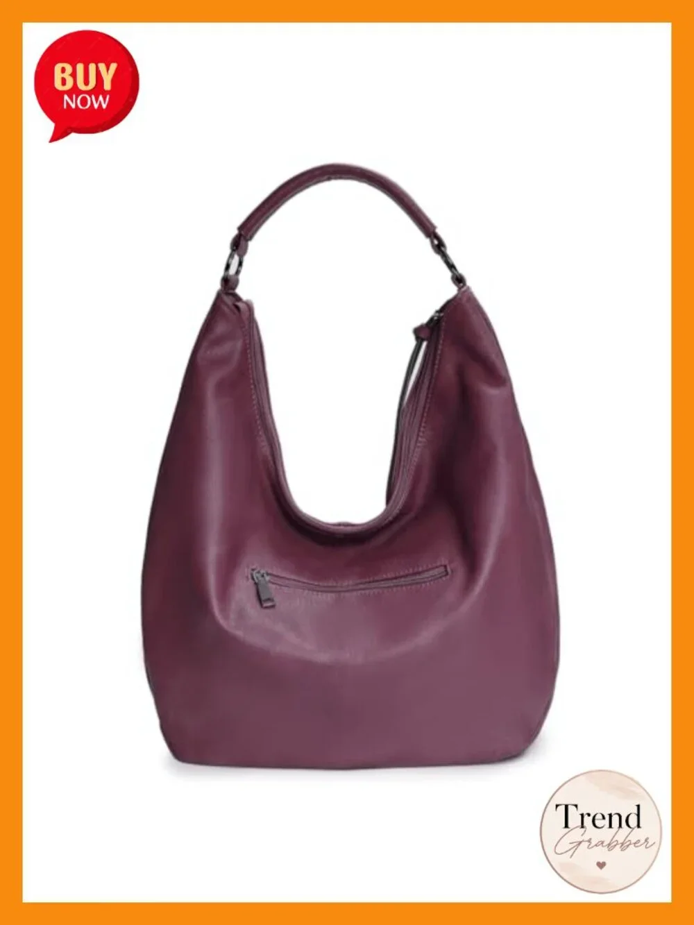 Oversized Vegan Leather Hobo Bag with Adjustable Crossbody Strap